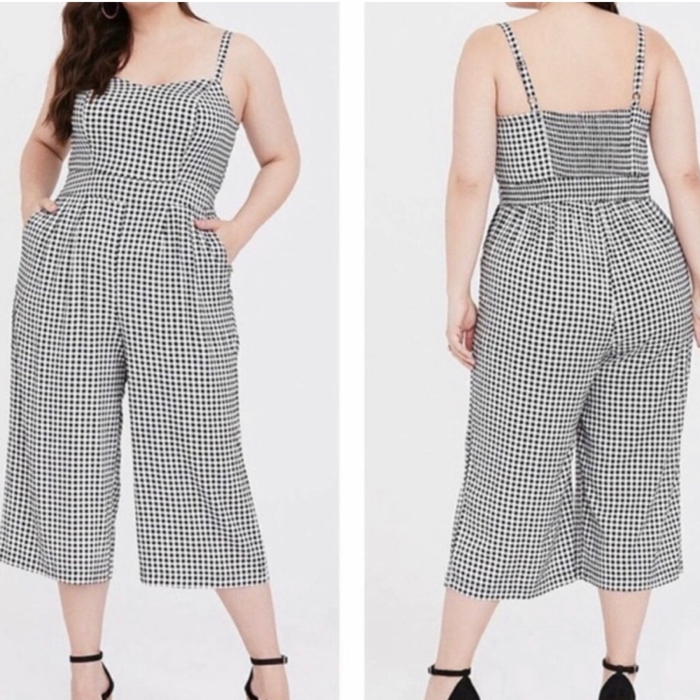 Torrid Plus Midi Checkered Romper New w/ Tags